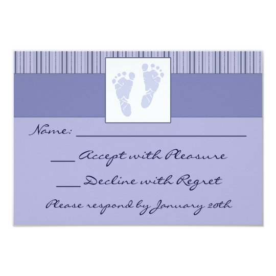 Baby Footprints RSVP - Blue Card