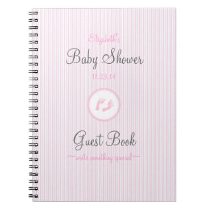 Baby Footprints-Shower Guestbook Notebook