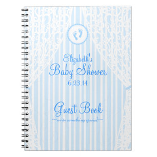 Baby Footprints-Shower Guestbook Notebook