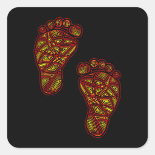Baby Footprints Square Sticker
