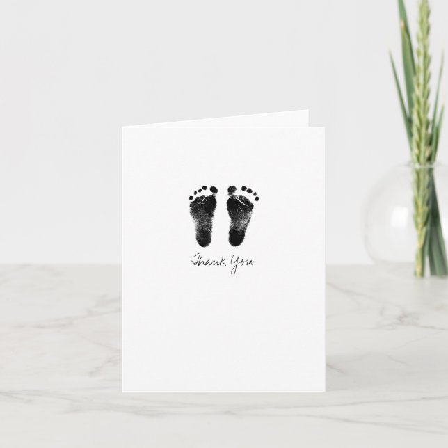 Baby Footprints Thank You Note (Front)