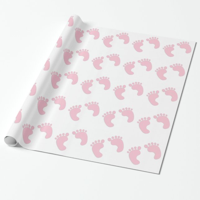 Baby Footprints Wrapping Paper (Unrolled)