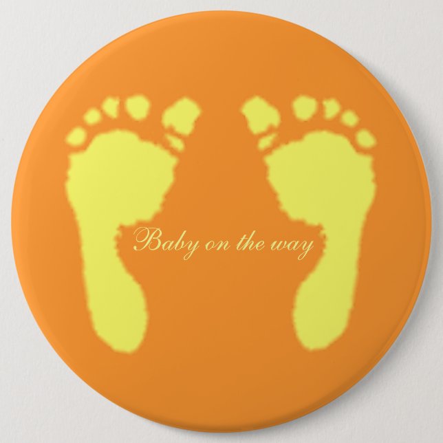 Baby Footprints (Yellow) 6 Cm Round Badge (Front)