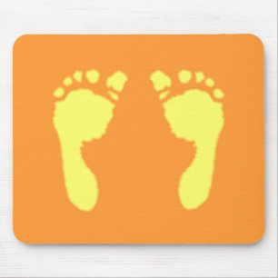 Baby Footprints (Yellow) Mouse Mat