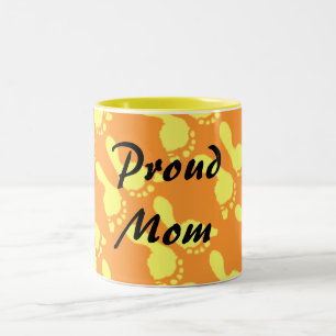 Baby Footprints (Yellow) Two-Tone Coffee Mug
