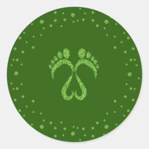 Baby footsteps classic round sticker