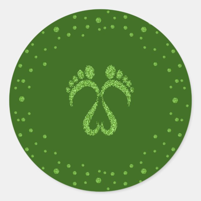 Baby footsteps classic round sticker (Front)