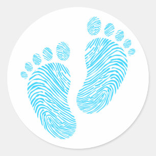 Baby footsteps classic round sticker