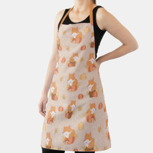 Baby Fox and Autumn Foliage  Apron