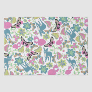 Baby Fox and flowers gift bag Tissue Paper