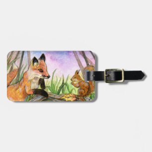 Baby Fox And Squirrel Luggage Tag