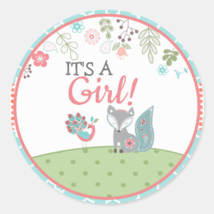 Baby Fox Baby Shower Stickers