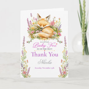 Baby Fox Baby Shower Thank You Card