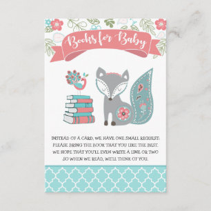 Baby Fox Books for Baby Book Request Insert Invitation