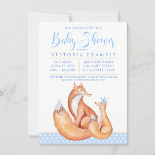 Baby Fox Boy Fox Baby Shower Invitations