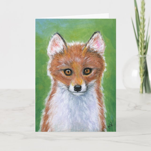 Baby Fox Cub Kit any occasion Holiday Card (Front)