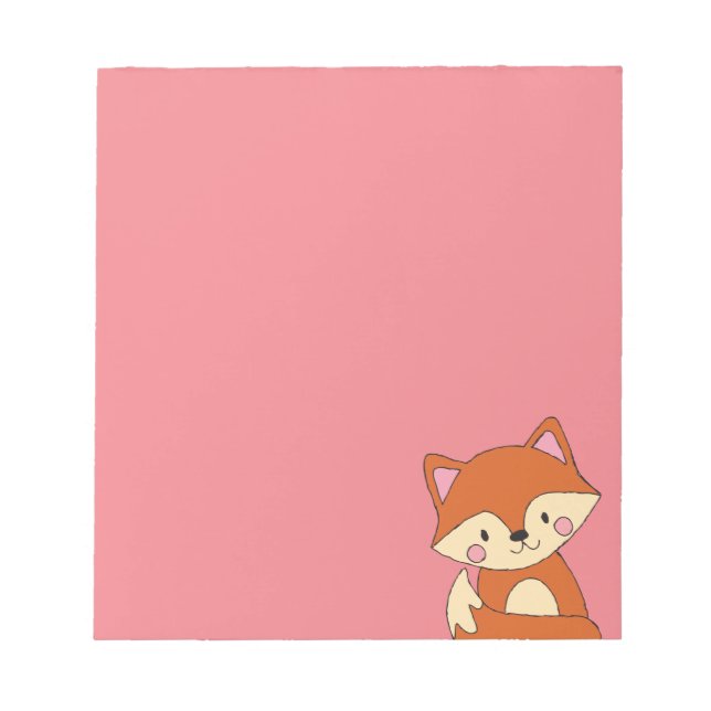 Baby Fox Drawing Cute Fox Art Baby Fox Design Notepad (Front)