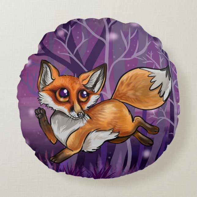 Baby Fox Round Cushion (Front)