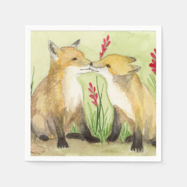 Baby Foxes Napkin (Front)