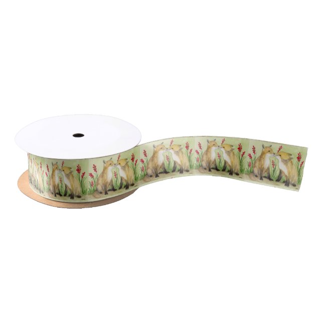 Baby Foxes Satin Ribbon (Spool)