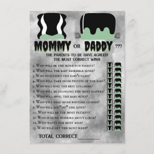 Baby Frankenstein Baby Shower Game Card