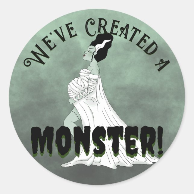 Baby Frankenstein Classic Round Sticker (Front)
