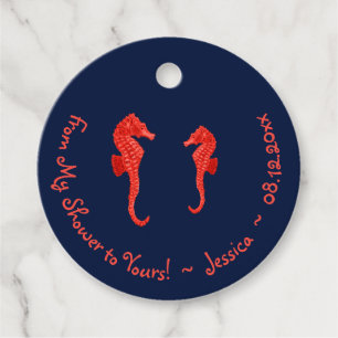 Baby From My Shower To Yours Seahorses Under Sea Favour Tags