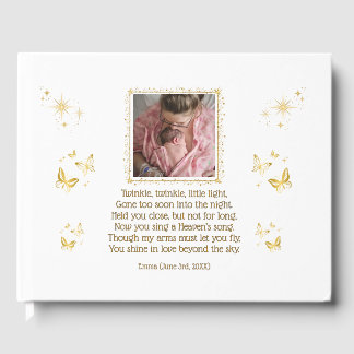 Baby Funeral Memorial Personalised Guest Book