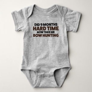 Baby funny Bow Deer Hunting Jersey Bodysuit Shirt