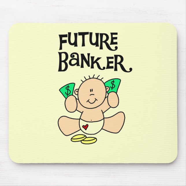 Baby Future Banker T-shirts and Gifts Mouse Mat (Front)
