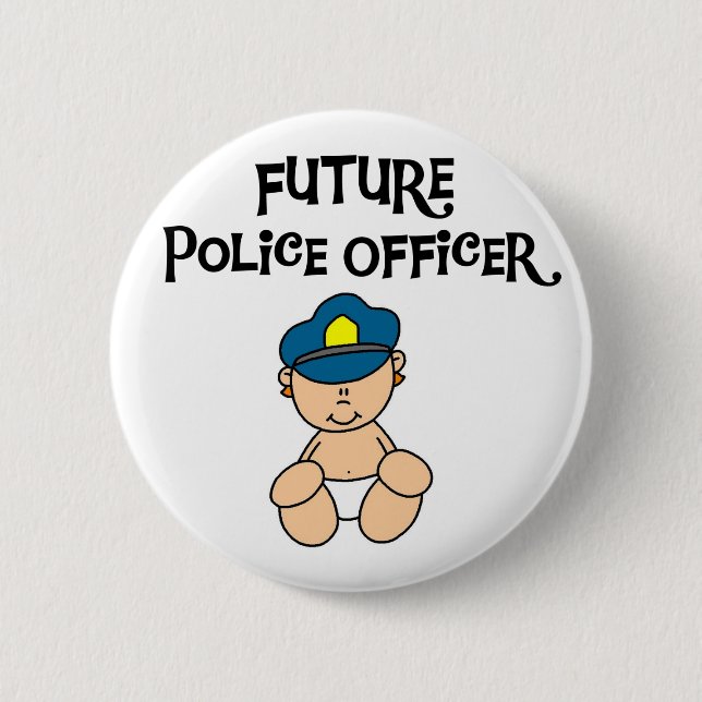 Baby Future Police Officer 6 Cm Round Badge (Front)