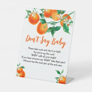 Baby Game Orange Baby Shower Don't Say Baby Sign
