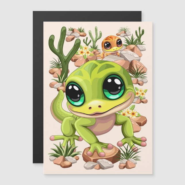 Baby Geckos Cute Cartoon Characters (Front/Back)