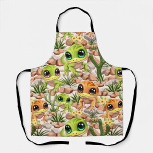 Baby Geckos Cute Cartoon Characters Apron