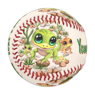 Baby Geckos Cute Cartoon Characters Baseball