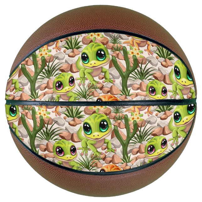 Baby Geckos Cute Cartoon Characters Basketball (Front)
