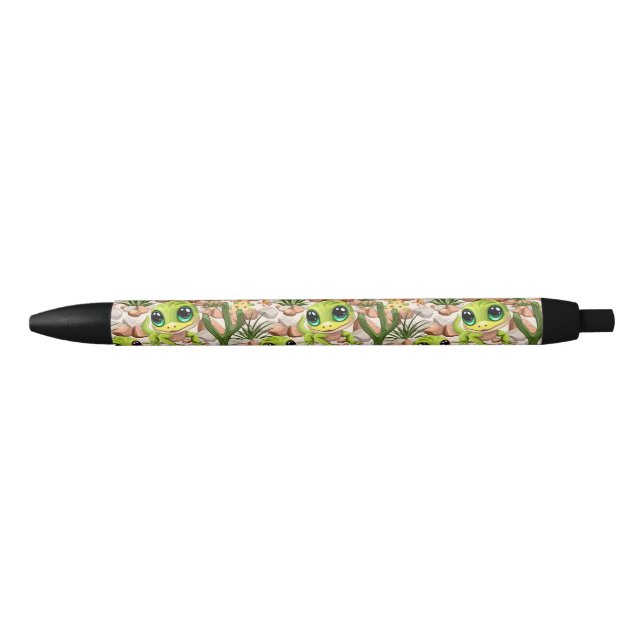 Baby Geckos Cute Cartoon Characters Black Ink Pen (Front)
