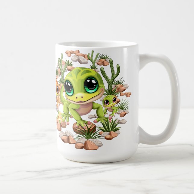 Baby Geckos Cute Cartoon Characters Coffee Mug (Right)