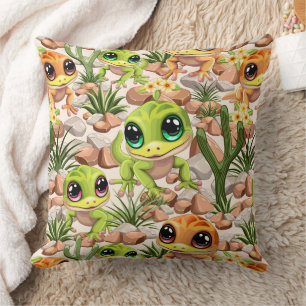 Baby Geckos Cute Cartoon Characters Cushion