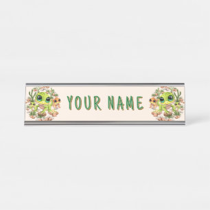 Baby Geckos Cute Cartoon Characters Desk Name Plate