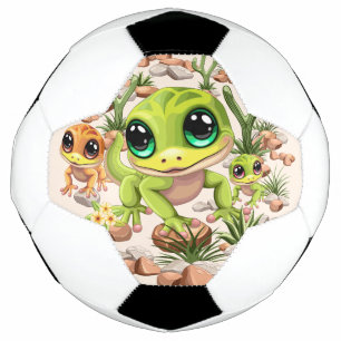Baby Geckos Cute Cartoon Characters Football