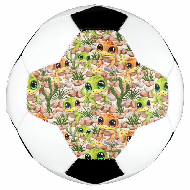 Baby Geckos Cute Cartoon Characters Football (Front)