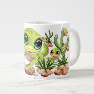 Baby Geckos Cute Cartoon Characters Large Coffee Mug