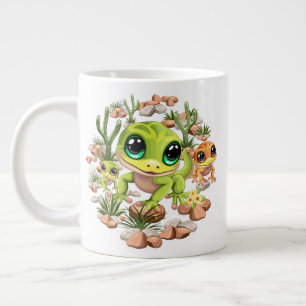 Baby Geckos Cute Cartoon Characters Large Coffee Mug