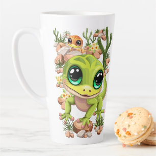 Baby Geckos Cute Cartoon Characters Latte Mug