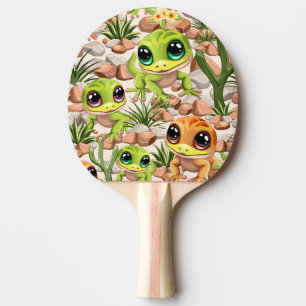 Baby Geckos Cute Cartoon Characters Ping Pong Paddle
