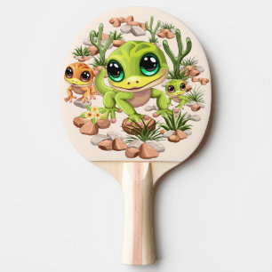 Baby Geckos Cute Cartoon Characters Ping Pong Paddle