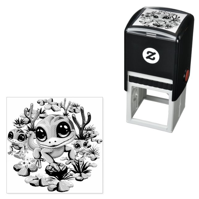 Baby Geckos Cute Cartoon Characters Self-inking Stamp (In Situ)