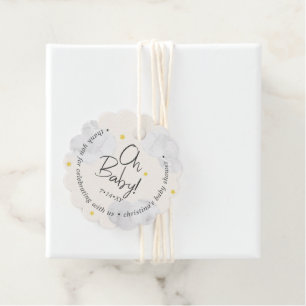 Baby Gender Neutral Clouds Oh Baby Thank you Favour Tags