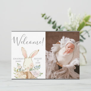 Baby Gender Neutral Photo Script Birth Announcement